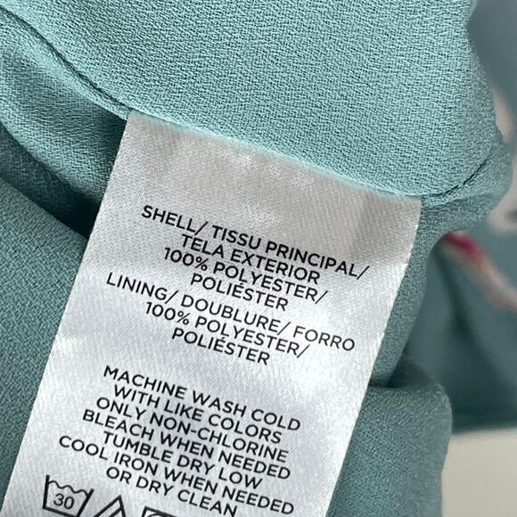 Ann Taylor Sage Green Floral Button Up Sheer Long Sleeve Top Size M - Picture 4 of 7